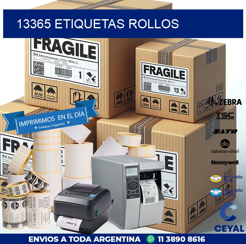 13365 etiquetas rollos