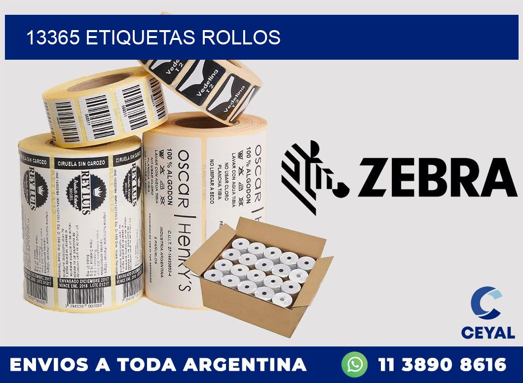 13365 etiquetas rollos