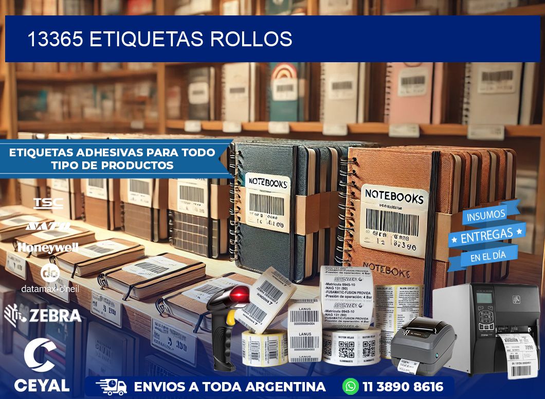 13365 etiquetas rollos