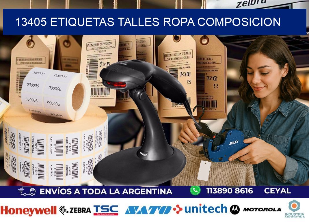 13405 ETIQUETAS TALLES ROPA COMPOSICION