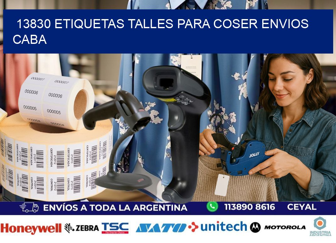 13830 ETIQUETAS TALLES PARA COSER ENVIOS CABA