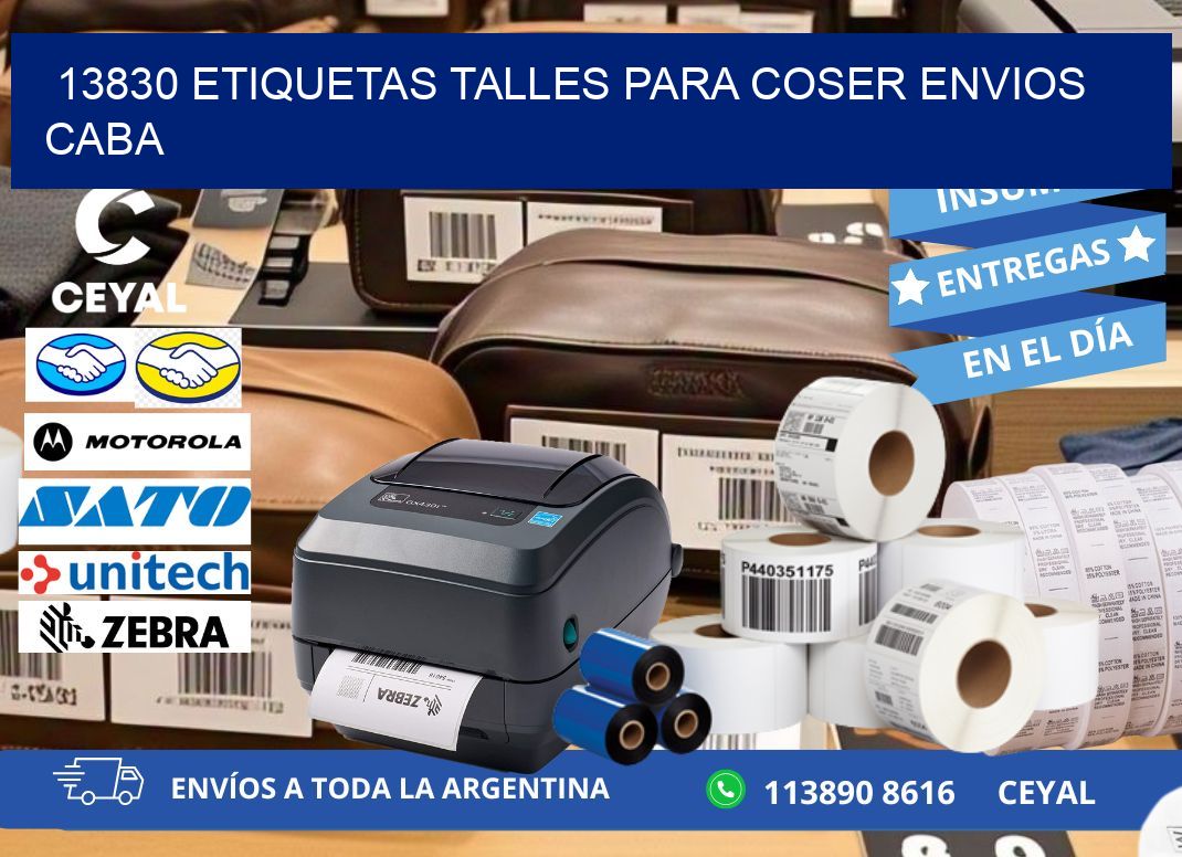 13830 ETIQUETAS TALLES PARA COSER ENVIOS CABA