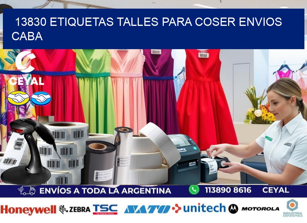 13830 ETIQUETAS TALLES PARA COSER ENVIOS CABA