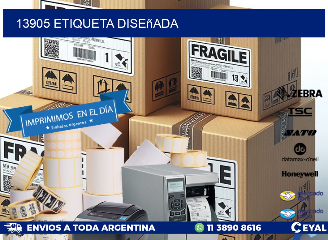 13905 etiqueta diseñada