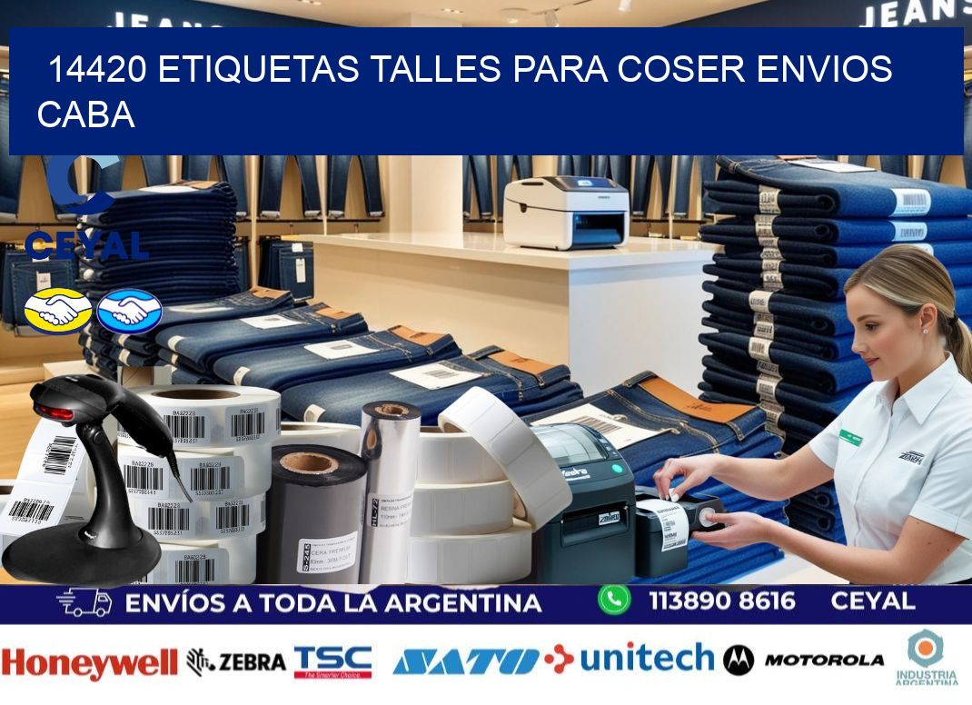 14420 ETIQUETAS TALLES PARA COSER ENVIOS CABA
