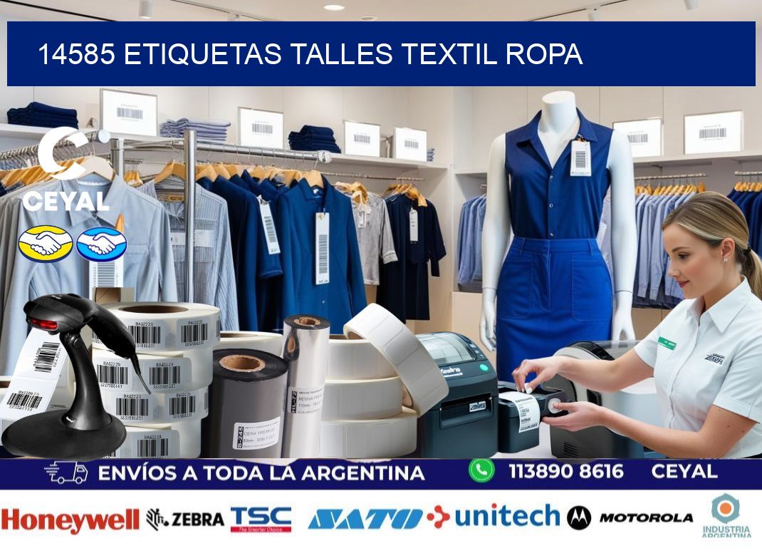 14585 ETIQUETAS TALLES TEXTIL ROPA