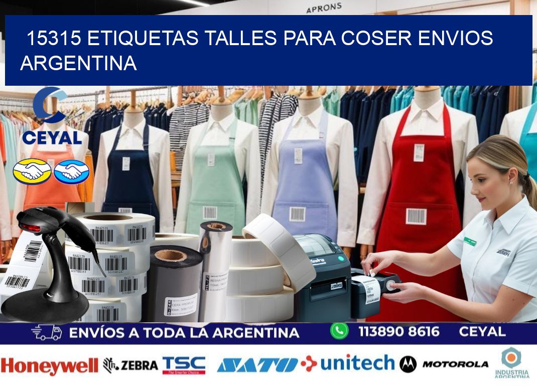 15315 ETIQUETAS TALLES PARA COSER ENVIOS ARGENTINA