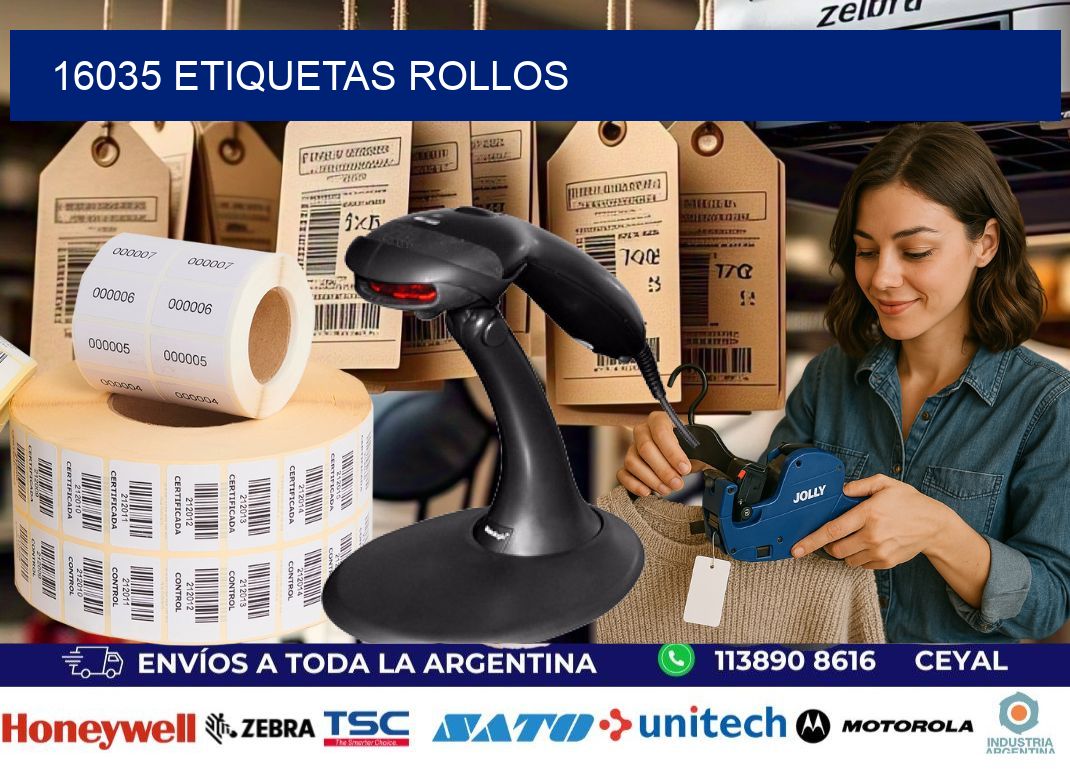 16035 etiquetas rollos