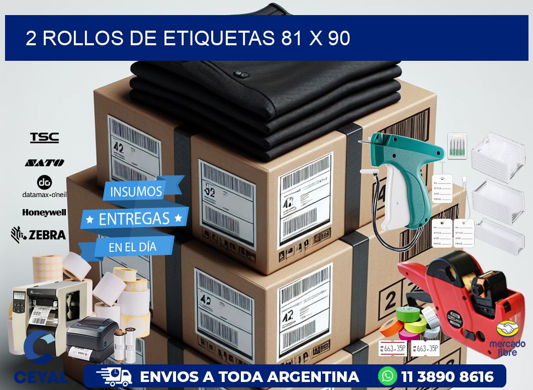 2 ROLLOS DE ETIQUETAS 81 x 90