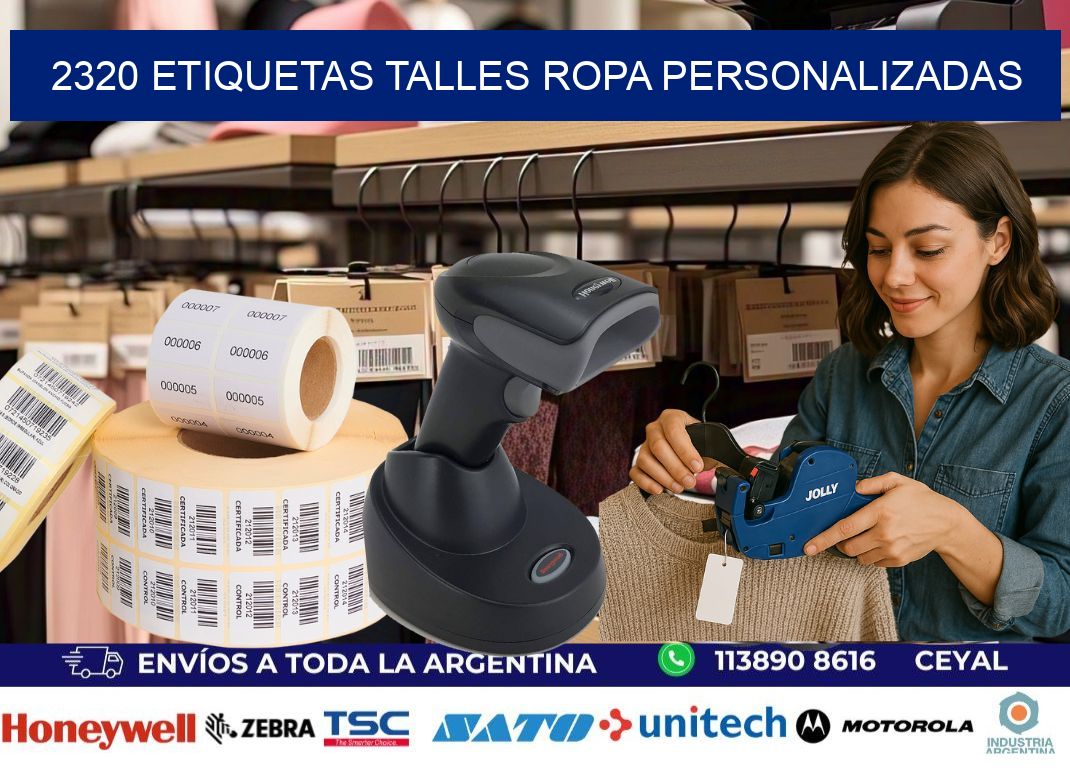 2320 ETIQUETAS TALLES ROPA PERSONALIZADAS