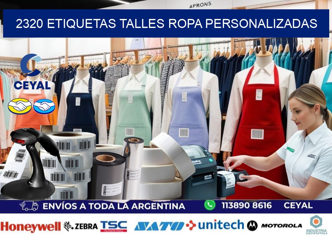 2320 ETIQUETAS TALLES ROPA PERSONALIZADAS