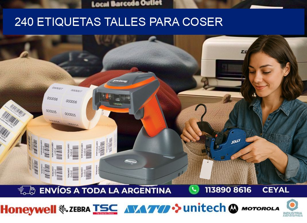 240 ETIQUETAS TALLES PARA COSER