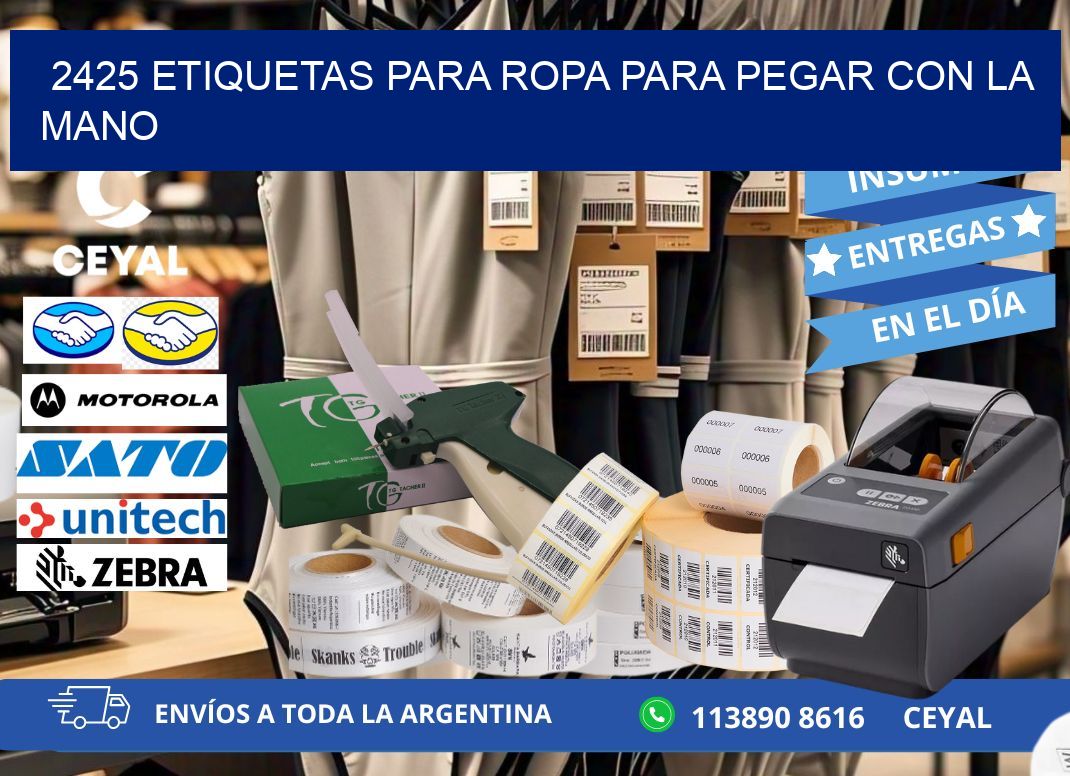 2425 Etiquetas para ropa para pegar con la mano