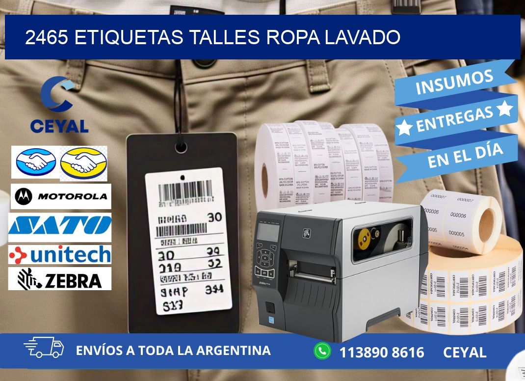 2465 ETIQUETAS TALLES ROPA LAVADO
