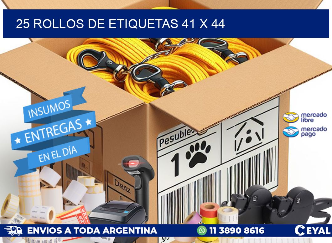 25 ROLLOS DE ETIQUETAS 41 x 44
