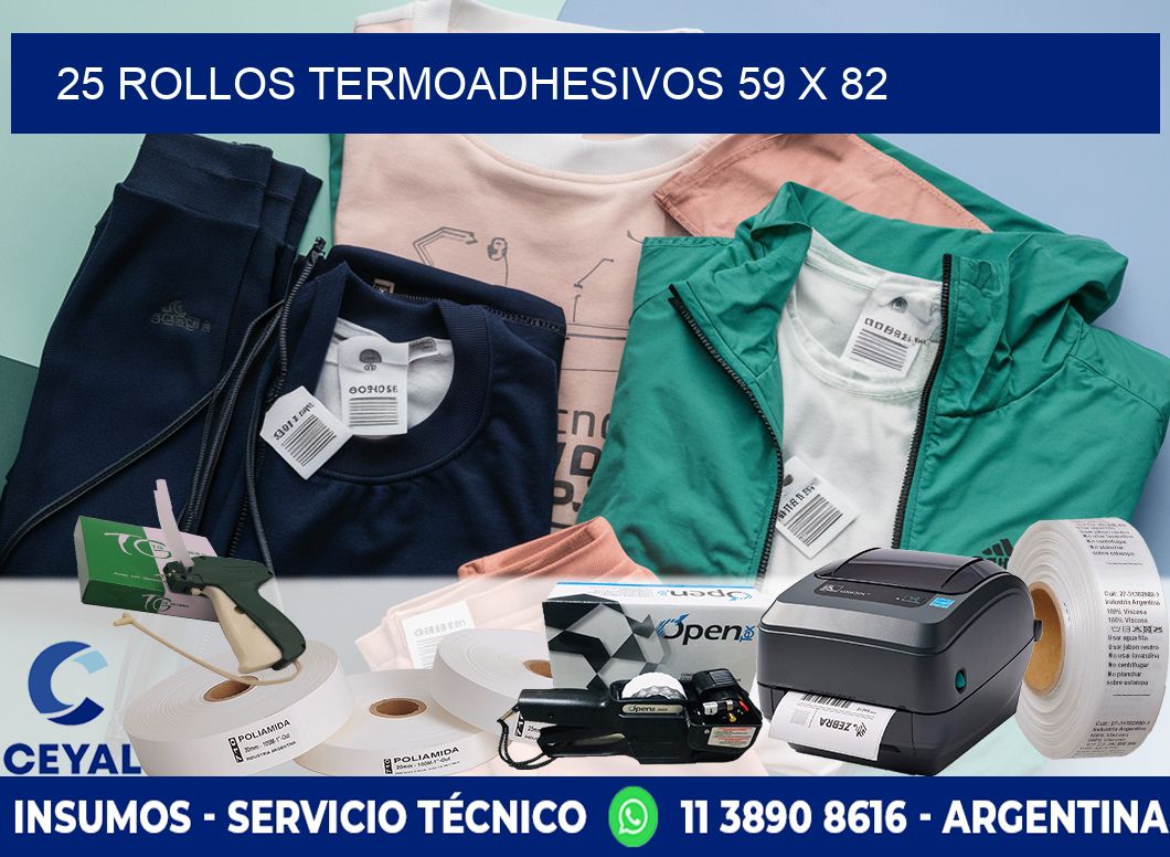 25 ROLLOS TERMOADHESIVOS 59 x 82