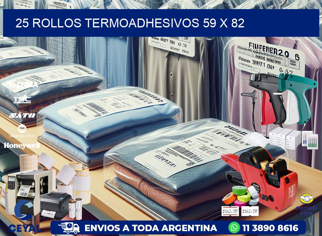 25 ROLLOS TERMOADHESIVOS 59 x 82