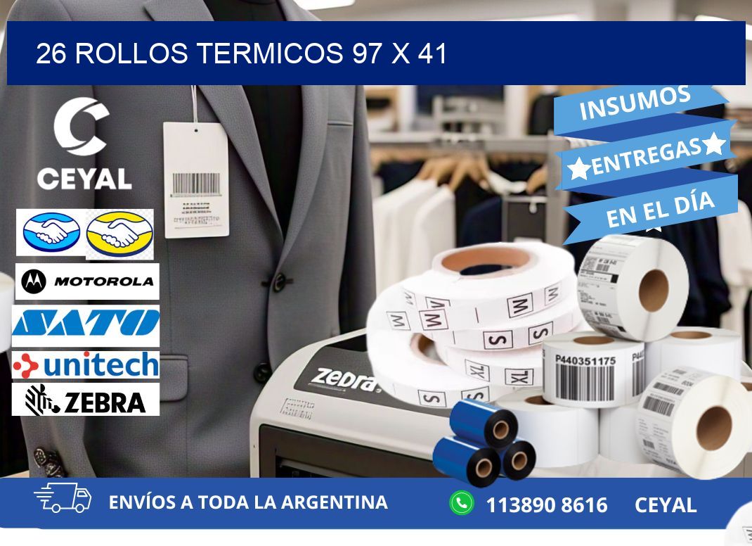 26 ROLLOS TERMICOS 97 x 41
