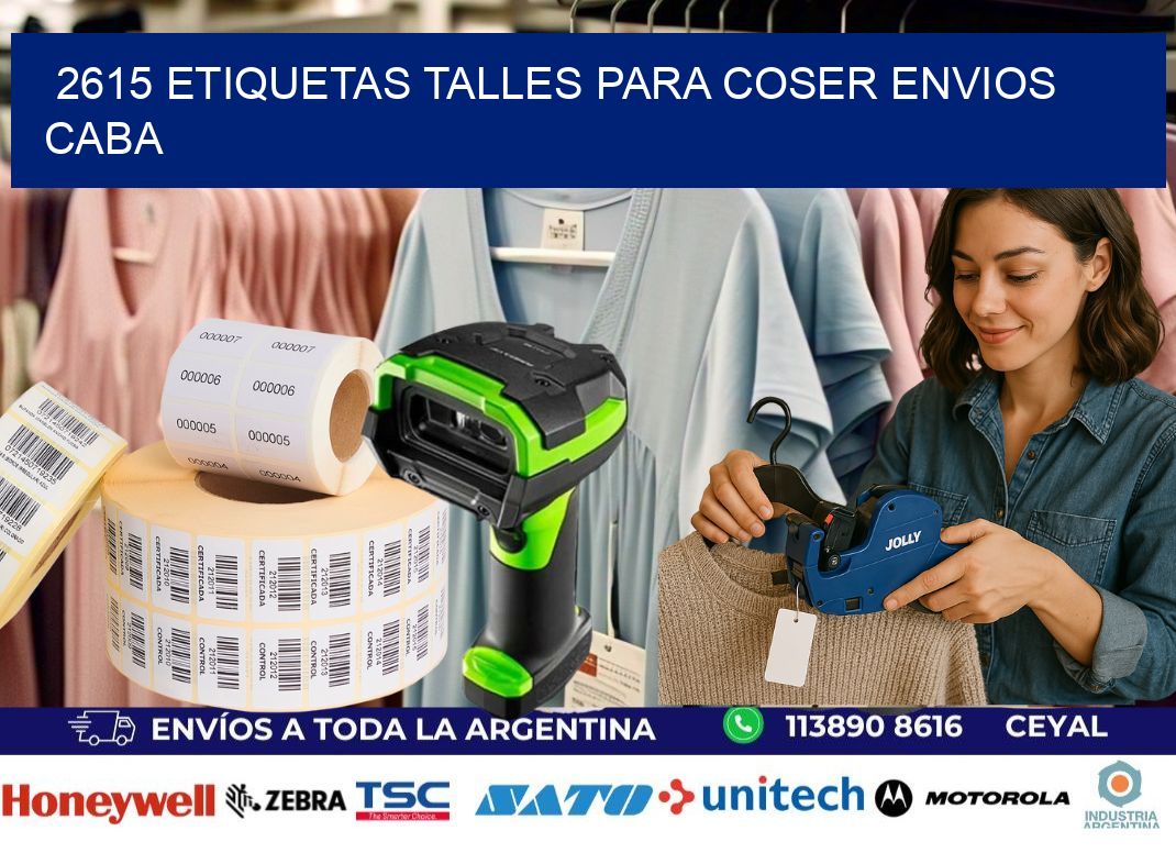2615 ETIQUETAS TALLES PARA COSER ENVIOS CABA