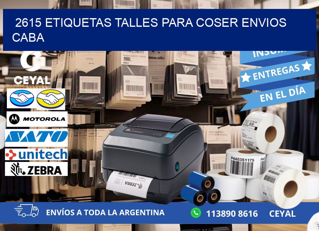2615 ETIQUETAS TALLES PARA COSER ENVIOS CABA
