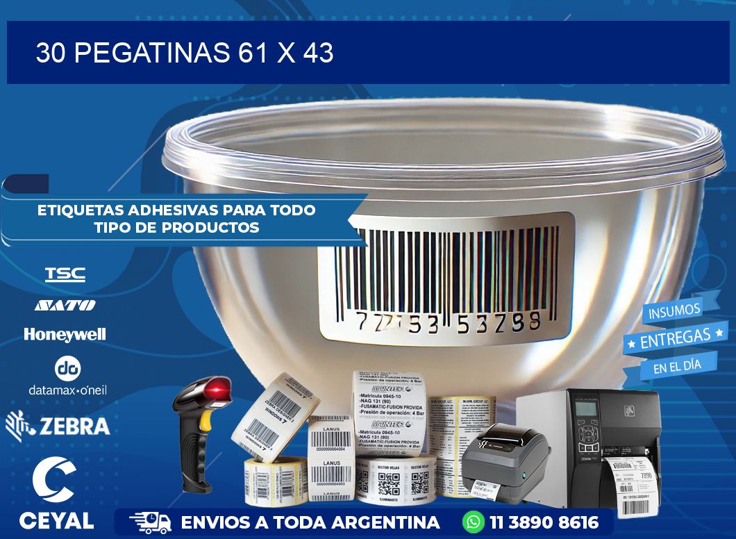 30 PEGATINAS 61 x 43
