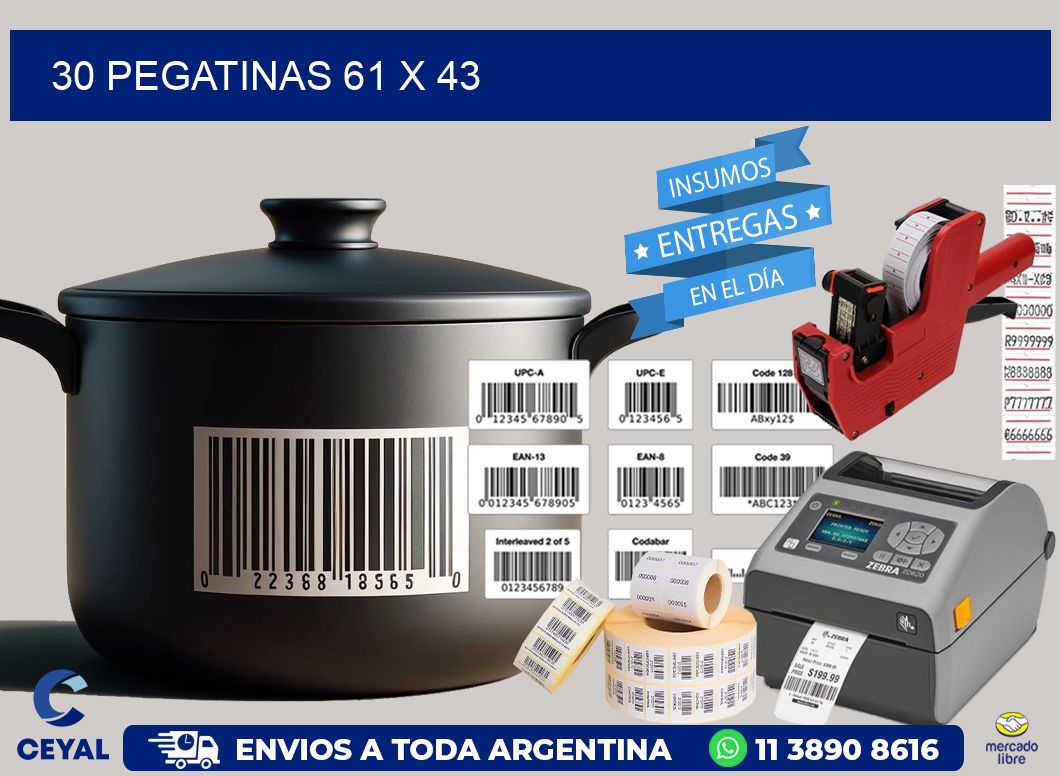 30 PEGATINAS 61 x 43