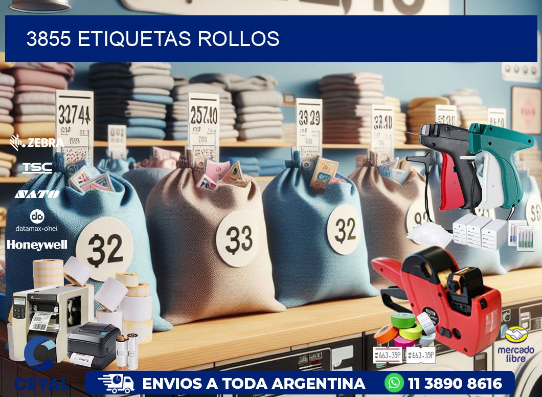 3855 etiquetas rollos