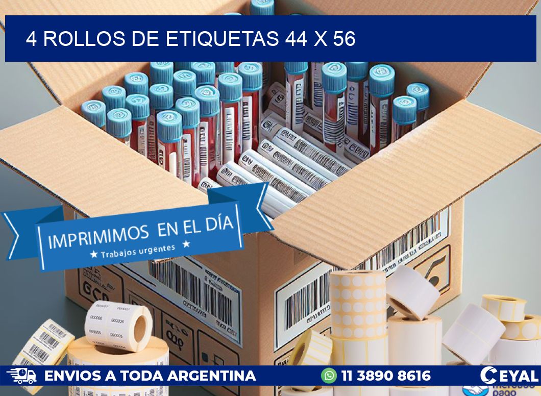 4 ROLLOS DE ETIQUETAS 44 x 56