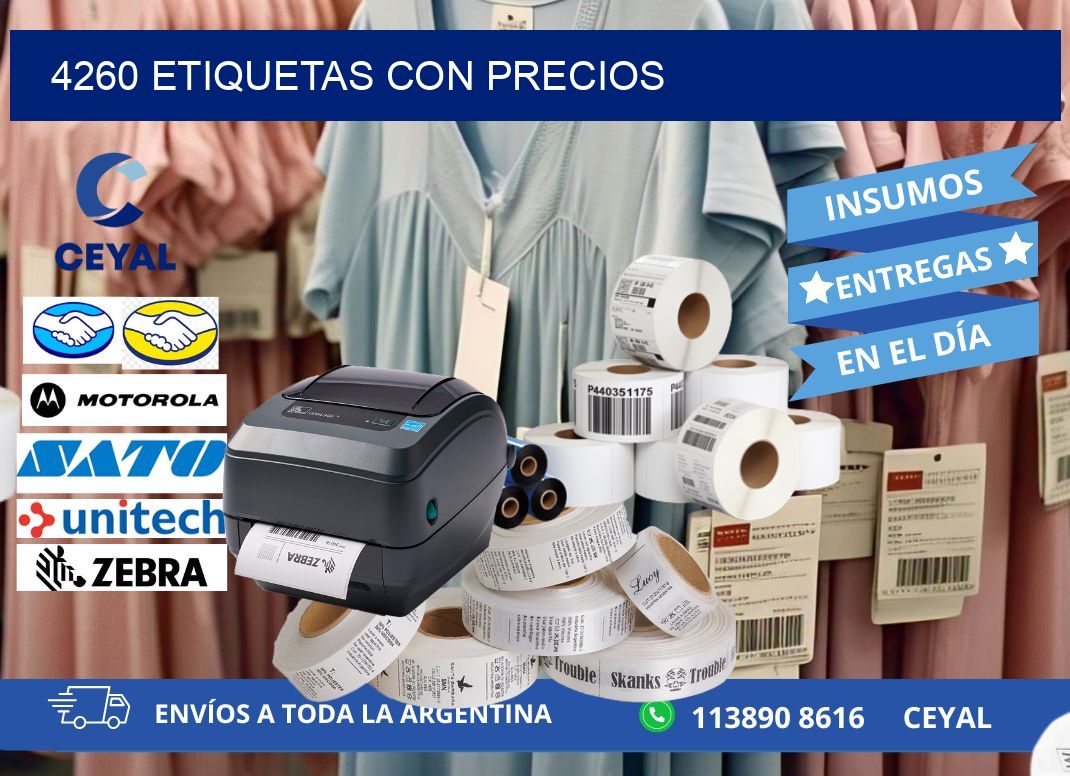 4260 etiquetas con precios