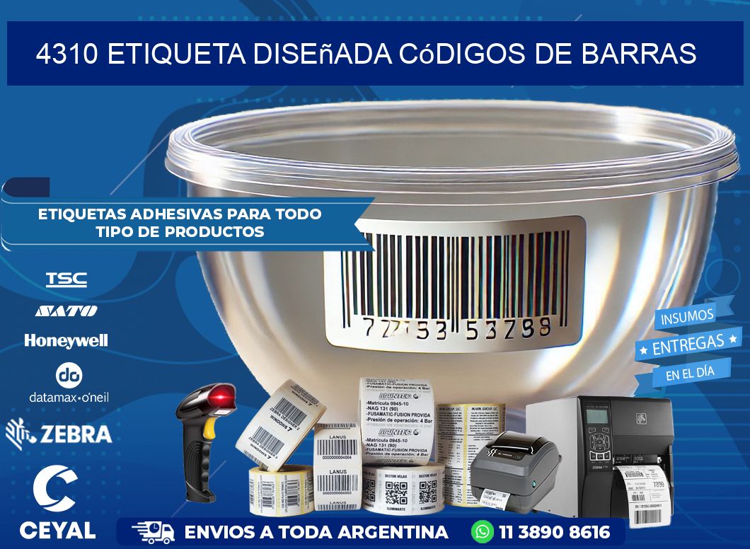4310 etiqueta diseñada códigos de barras