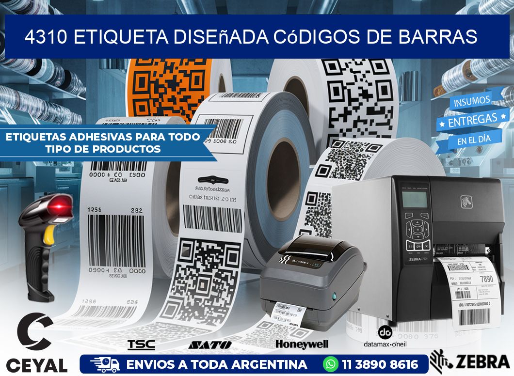 4310 etiqueta diseñada códigos de barras