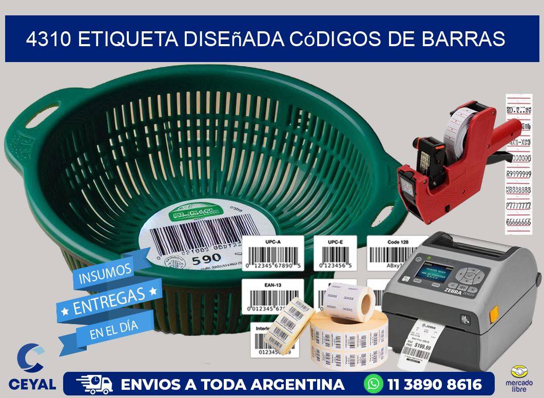 4310 etiqueta diseñada códigos de barras