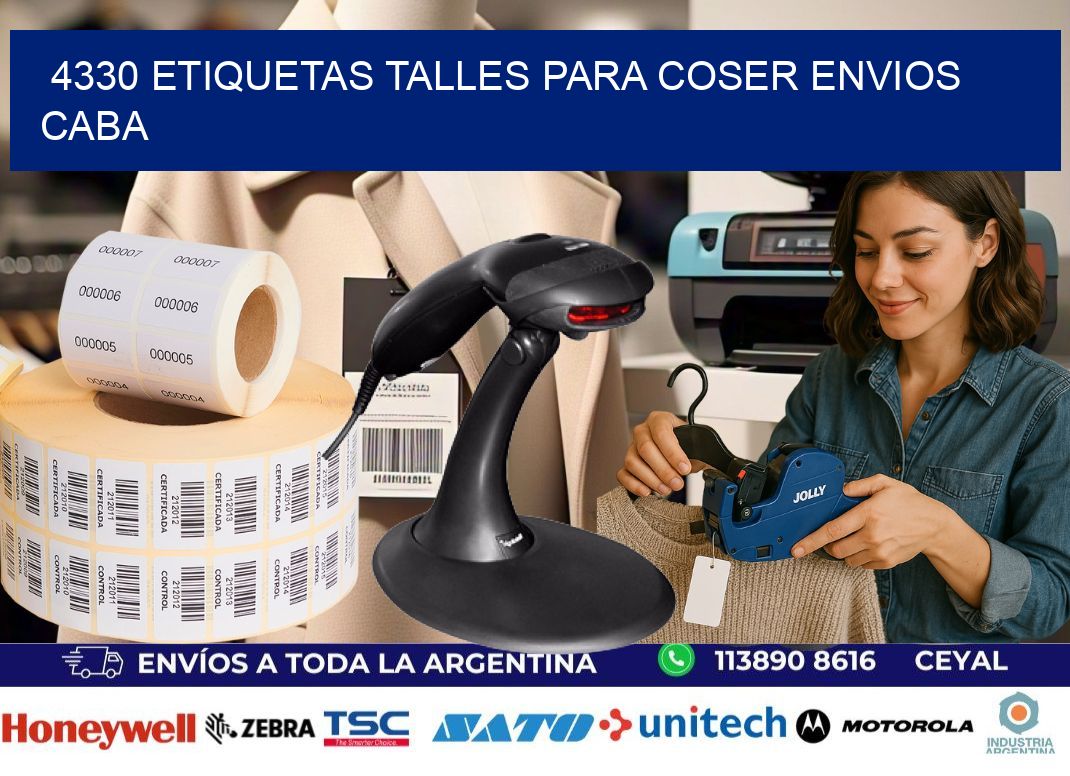 4330 ETIQUETAS TALLES PARA COSER ENVIOS CABA