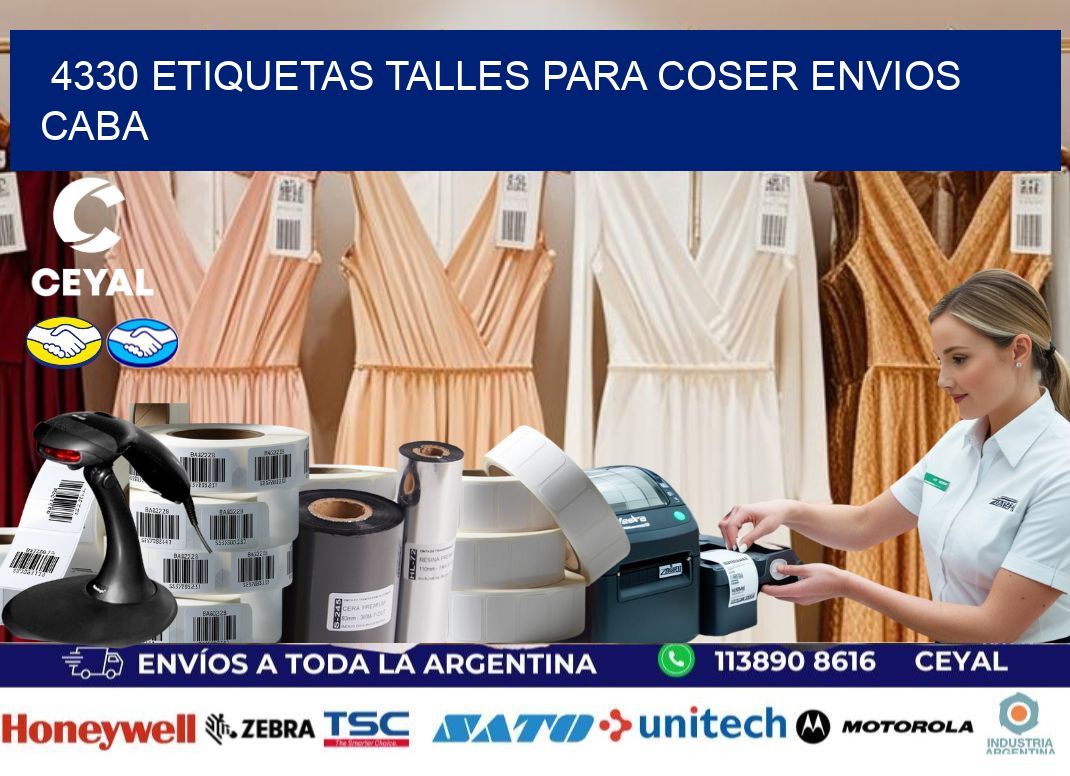4330 ETIQUETAS TALLES PARA COSER ENVIOS CABA
