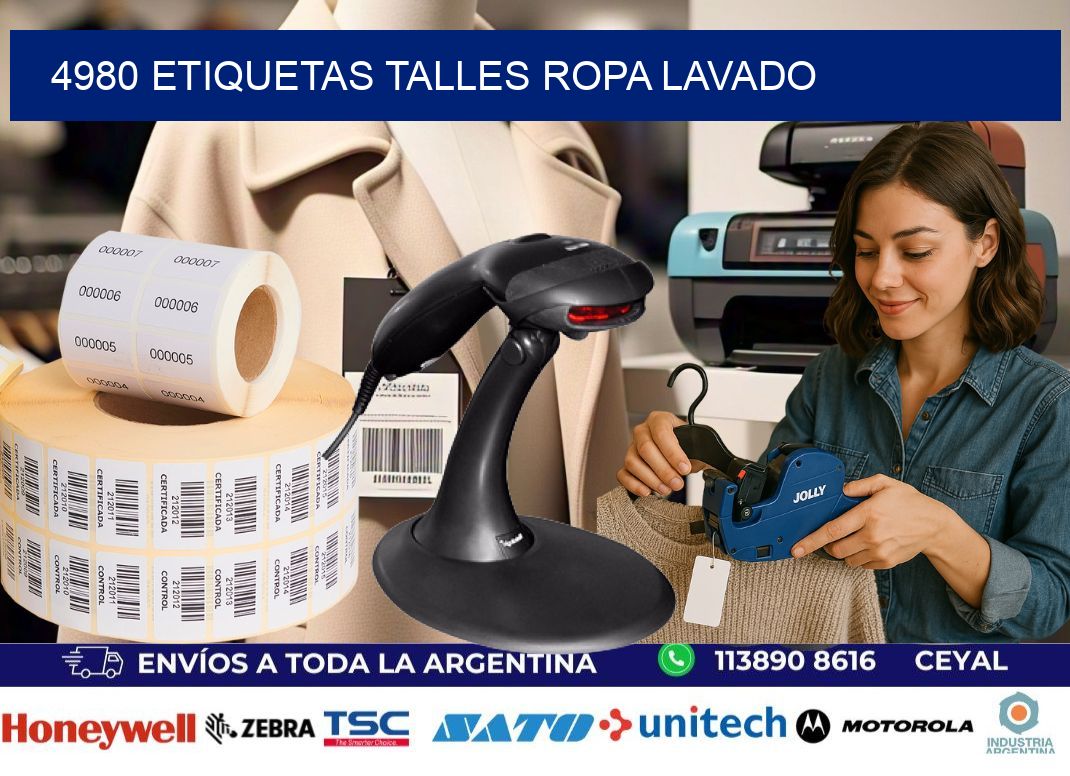 4980 ETIQUETAS TALLES ROPA LAVADO