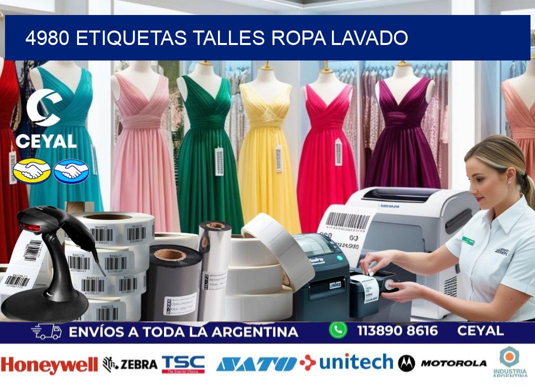 4980 ETIQUETAS TALLES ROPA LAVADO