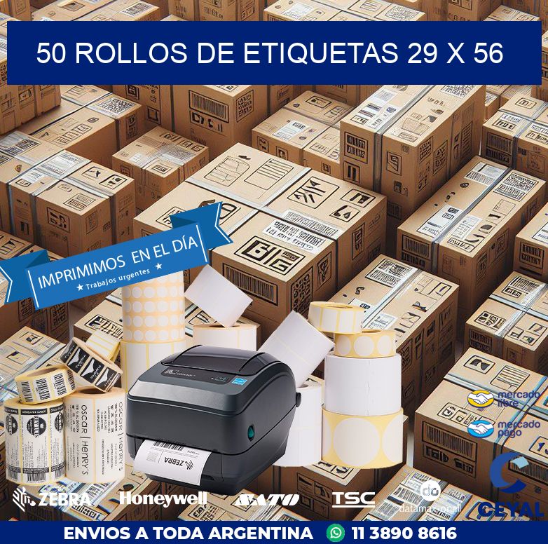 50 ROLLOS DE ETIQUETAS 29 x 56