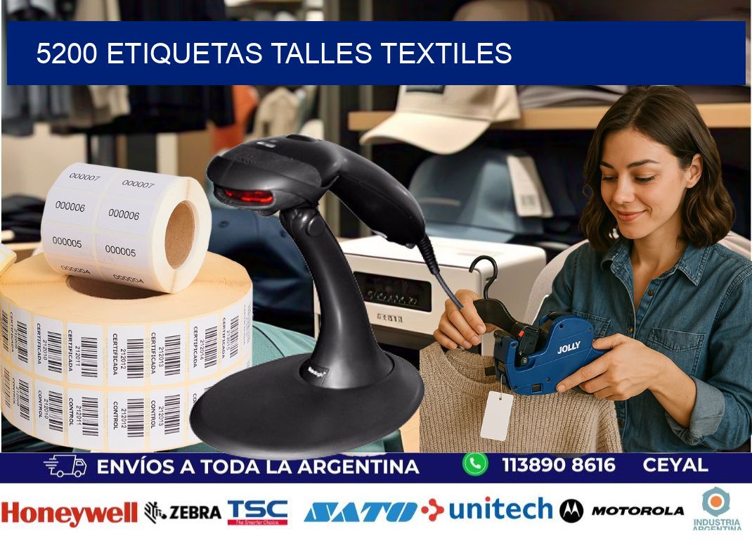 5200 ETIQUETAS TALLES TEXTILES