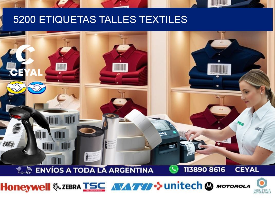 5200 ETIQUETAS TALLES TEXTILES