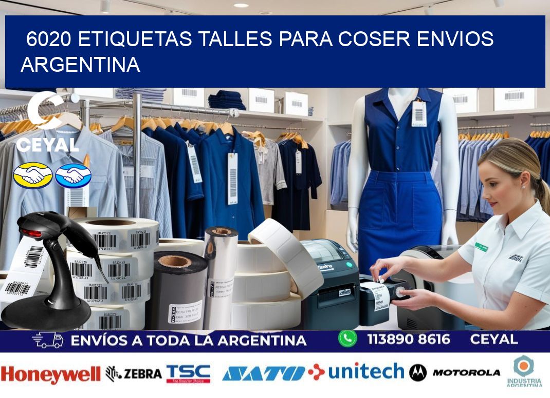 6020 ETIQUETAS TALLES PARA COSER ENVIOS ARGENTINA