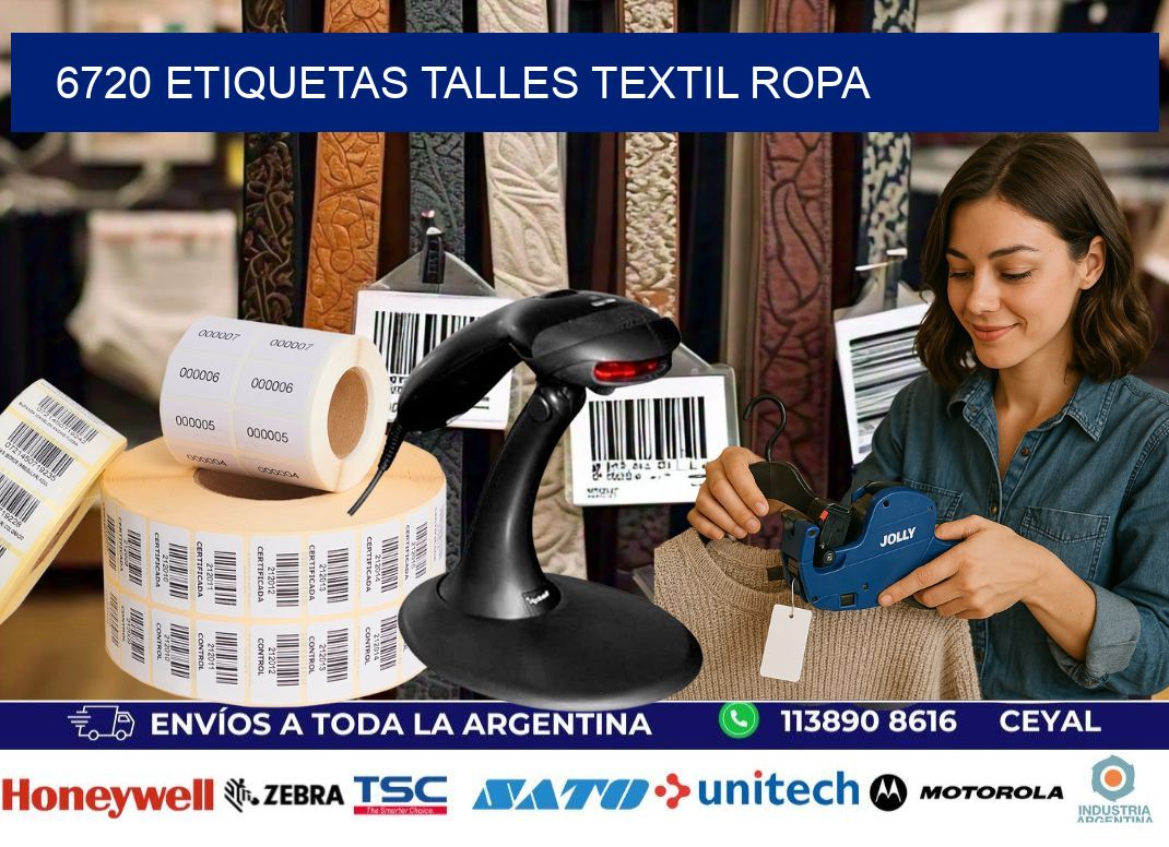 6720 ETIQUETAS TALLES TEXTIL ROPA