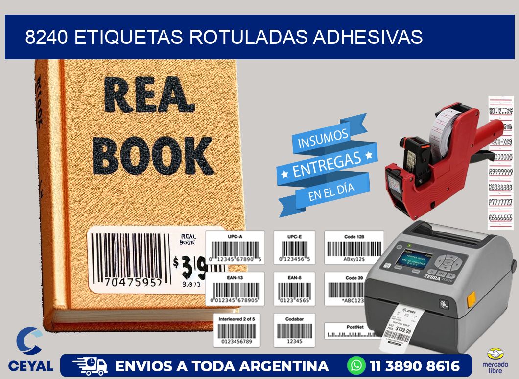 8240 etiquetas rotuladas adhesivas