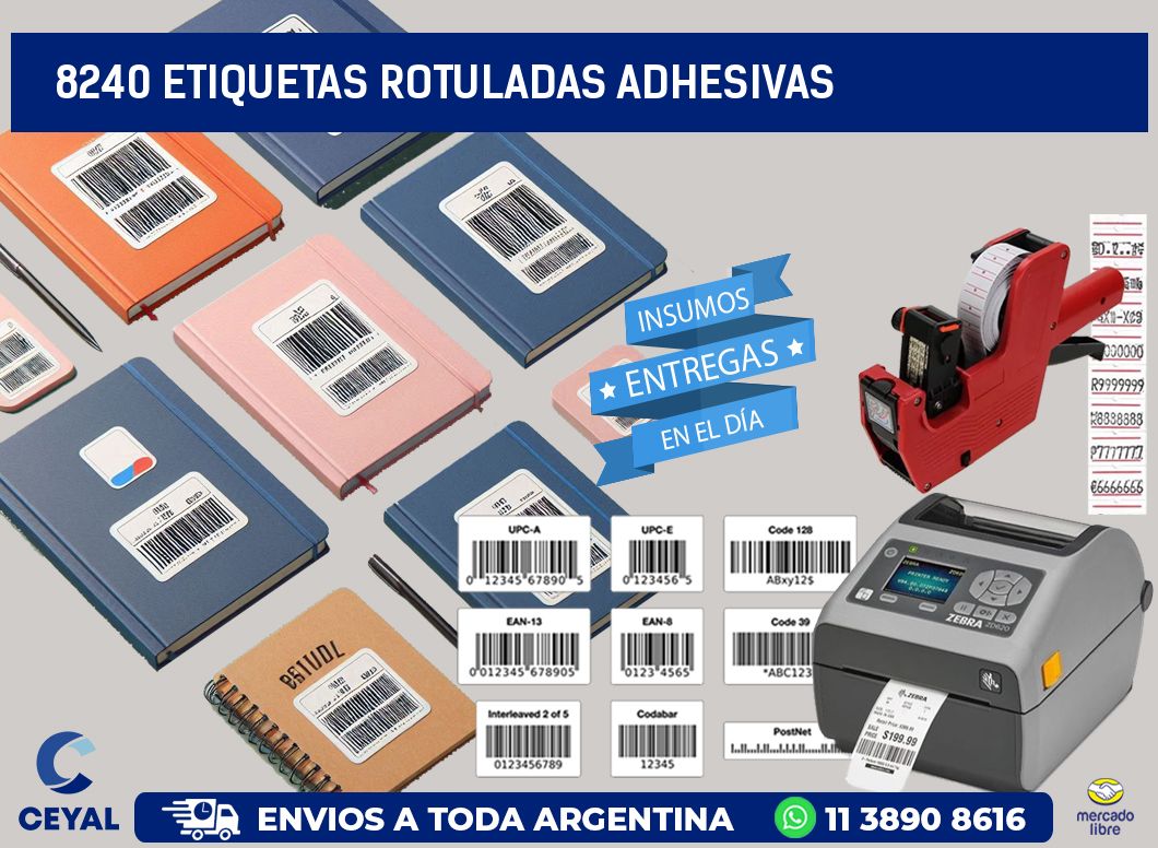 8240 etiquetas rotuladas adhesivas