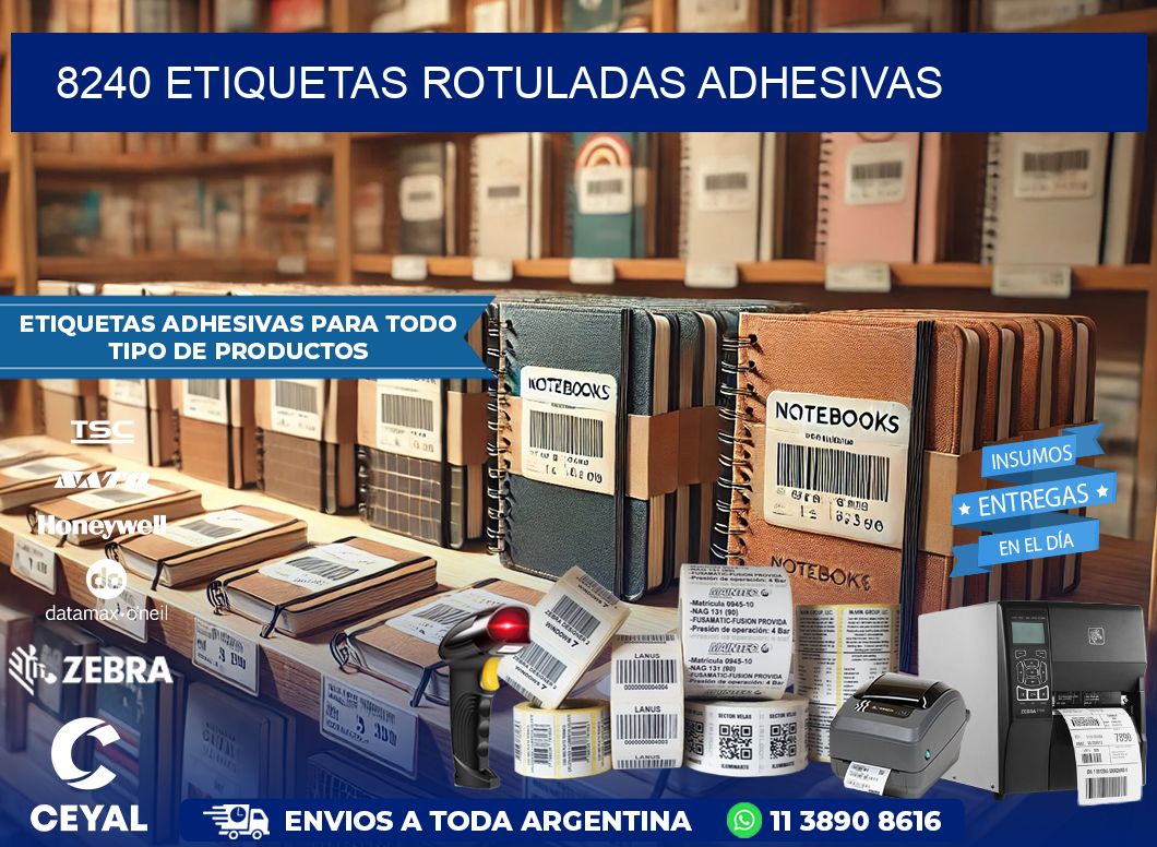 8240 etiquetas rotuladas adhesivas