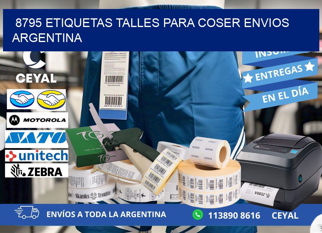8795 ETIQUETAS TALLES PARA COSER ENVIOS ARGENTINA