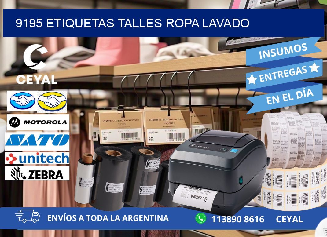 9195 ETIQUETAS TALLES ROPA LAVADO