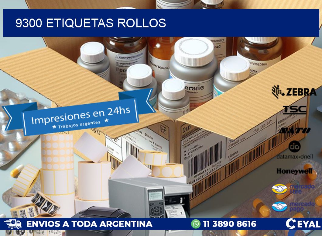 9300 etiquetas rollos