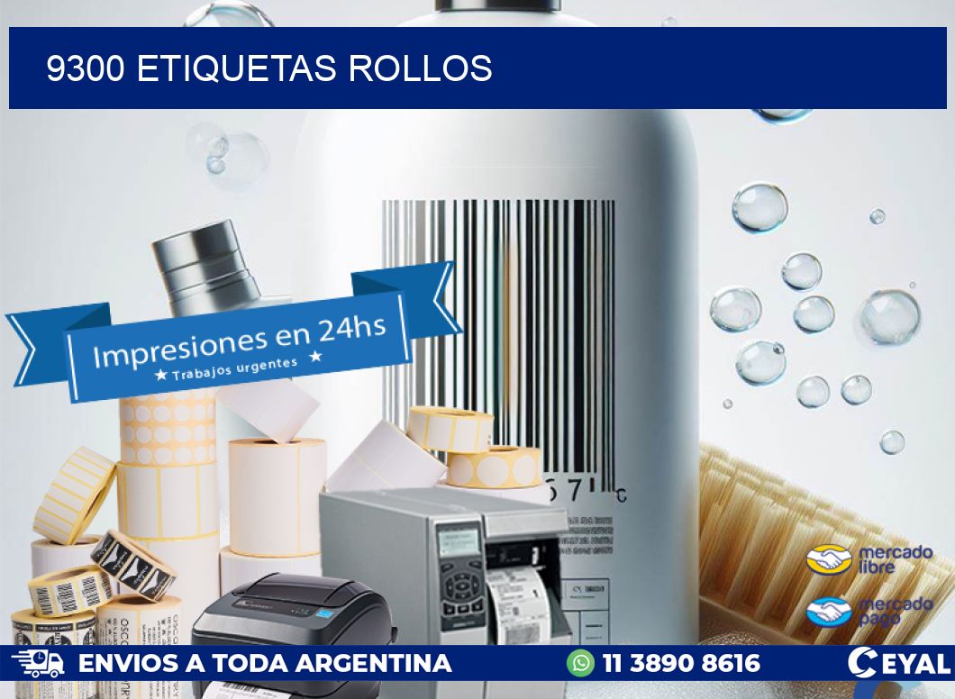 9300 etiquetas rollos