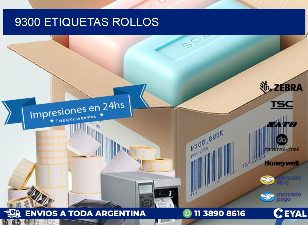 9300 etiquetas rollos