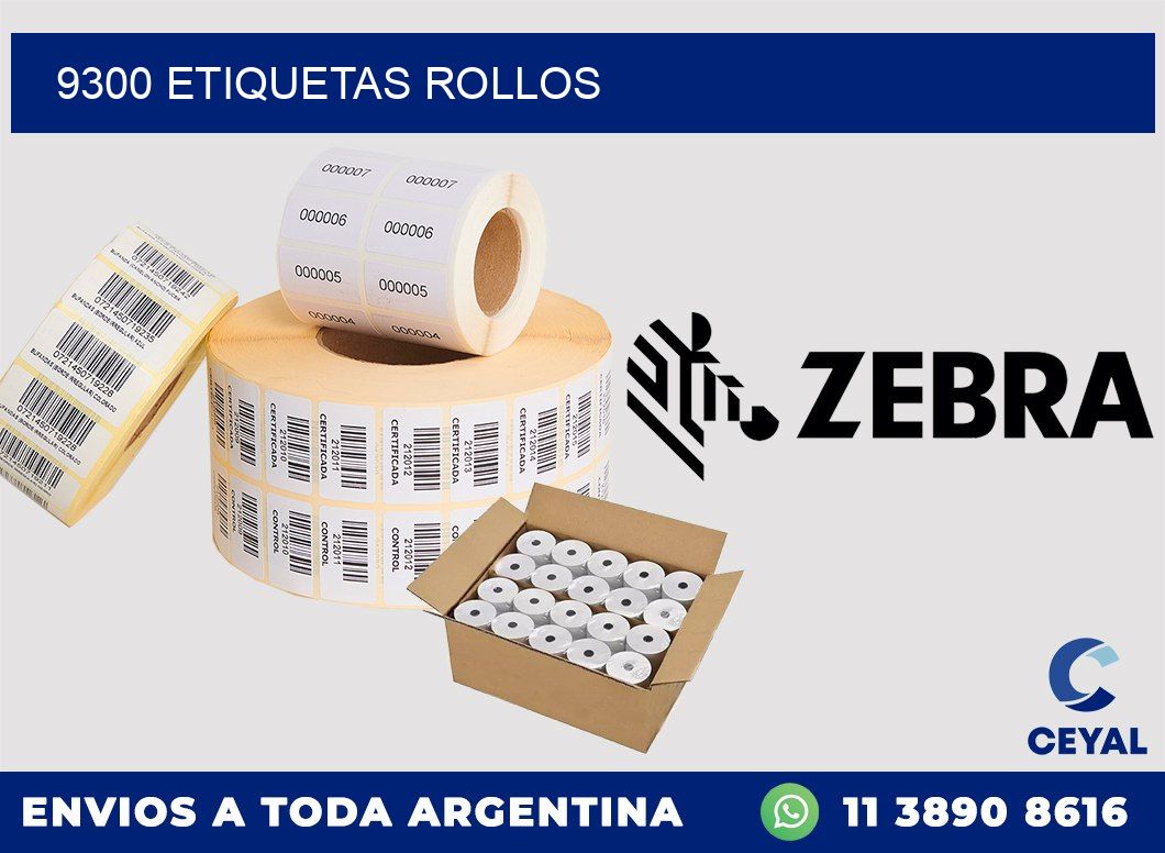 9300 etiquetas rollos